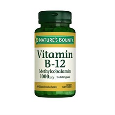 Natures Bounty Vitamin B12 Methylcobalamin 1000 mcg 60 Dilaltı Tablet