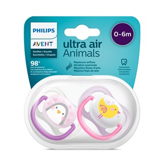 Philips Avent Ultra Air Animals 0-6m Pembe Emzik 2'li