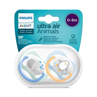 Philips Avent Ultra Animals 0-6m Mavi Emzik 2'li