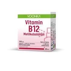 Voonka Vitamin B12 Metilkobalamin Sprey & Damla 20 ml